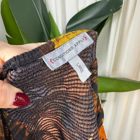 Anthropologie CONDITIONS APPLY Boho Statement Sleeves Smocked Blouse Large - Picture 6 of 9